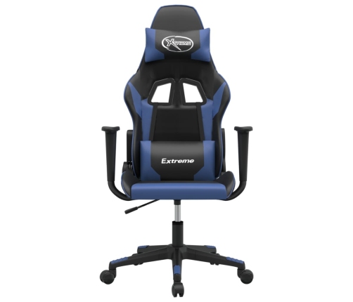 Silla gaming cuero sintético negro y azul