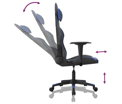 Silla gaming cuero sintético negro y azul