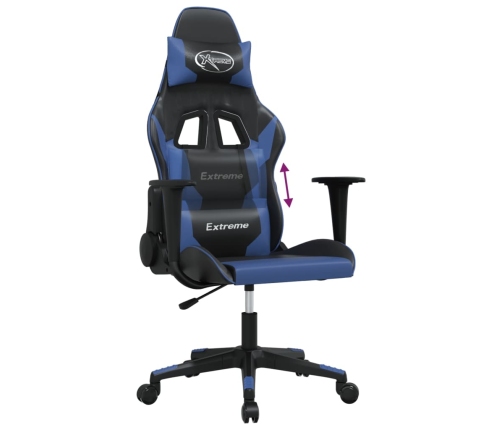 Silla gaming cuero sintético negro y azul