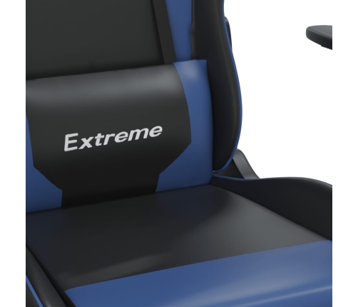 Silla gaming cuero sintético negro y azul