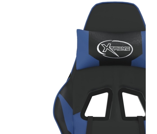 Silla gaming cuero sintético negro y azul