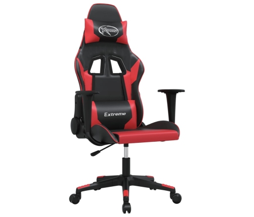 Silla gaming cuero sintético negro y rojo