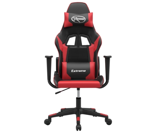 Silla gaming cuero sintético negro y rojo