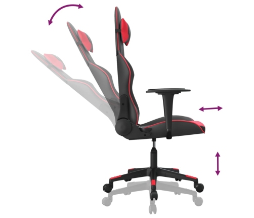 Silla gaming cuero sintético negro y rojo