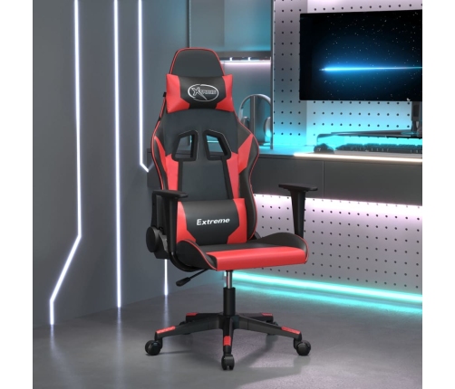 Silla gaming cuero sintético negro y rojo