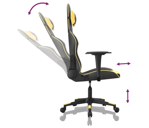 Silla gaming cuero sintético negro y dorado