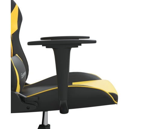 Silla gaming cuero sintético negro y dorado