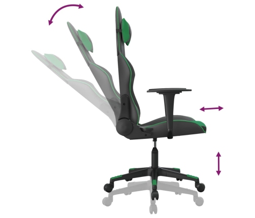 Silla gaming cuero sintético negro y verde