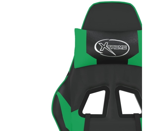 Silla gaming cuero sintético negro y verde