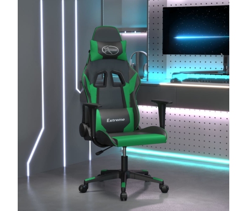 Silla gaming cuero sintético negro y verde