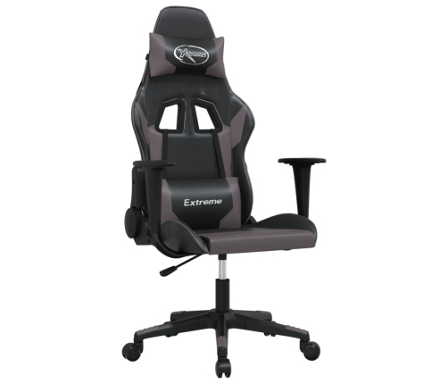 Silla gaming cuero sintético negro y gris