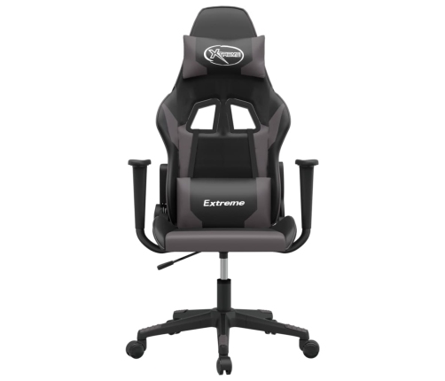 Silla gaming cuero sintético negro y gris