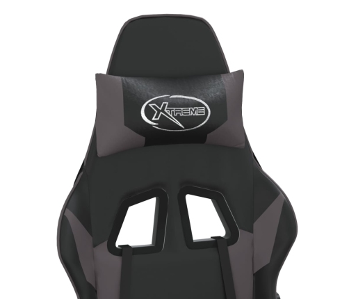 Silla gaming cuero sintético negro y gris