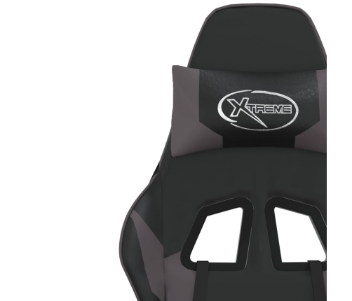 Silla gaming cuero sintético negro y gris