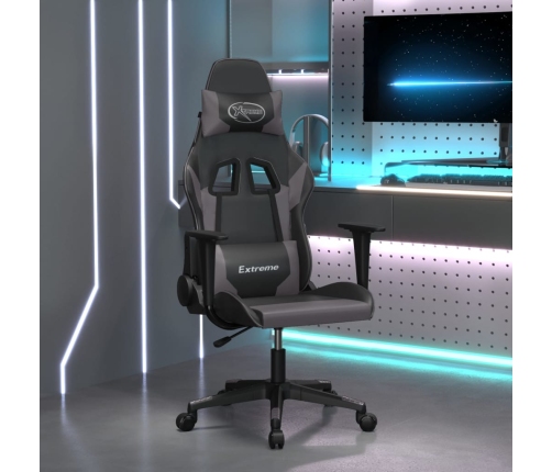 Silla gaming cuero sintético negro y gris