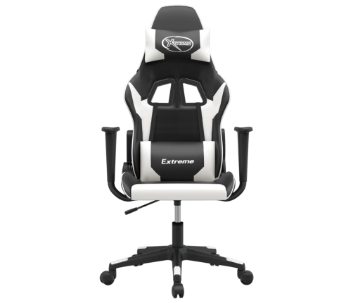 Silla gaming cuero sintético negro y blanco