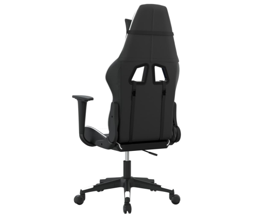 Silla gaming cuero sintético negro y blanco