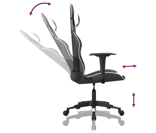 Silla gaming cuero sintético negro y blanco