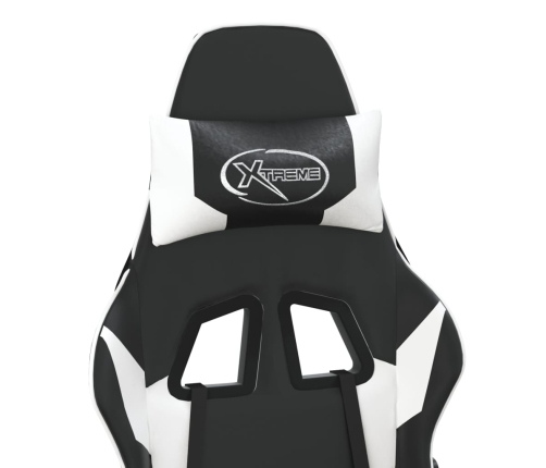 Silla gaming cuero sintético negro y blanco