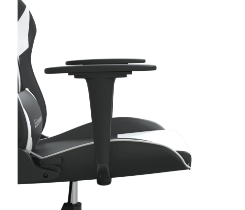 Silla gaming cuero sintético negro y blanco