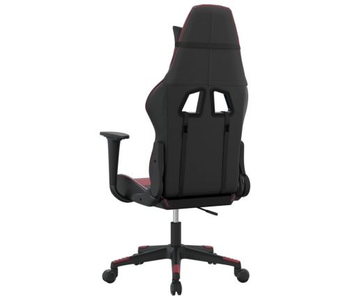 Silla gaming cuero sintético negro y rojo vino tinto