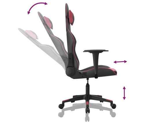 Silla gaming cuero sintético negro y rojo vino tinto