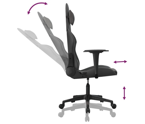 Silla gaming cuero sintético negro