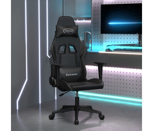 Silla gaming cuero sintético negro