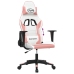 Silla gaming cuero sintético blanco y rosa