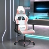 Silla gaming cuero sintético blanco y rosa