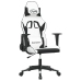 Silla gaming cuero sintético blanco y negro