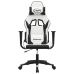 Silla gaming cuero sintético blanco y negro