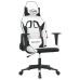 Silla gaming cuero sintético blanco y negro