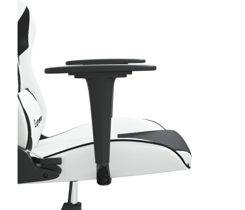 Silla gaming cuero sintético blanco y negro