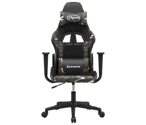 Silla gaming cuero sintético negro y camuflaje