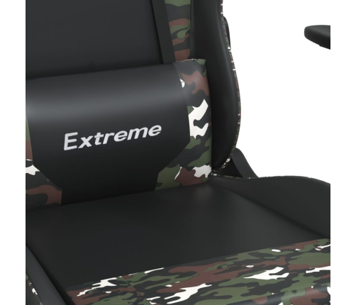 Silla gaming cuero sintético negro y camuflaje