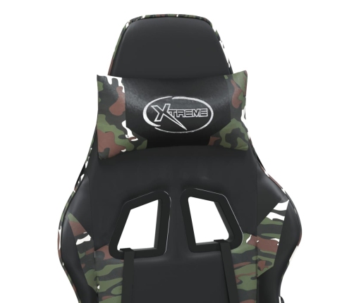 Silla gaming cuero sintético negro y camuflaje