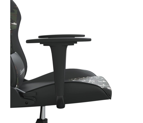 Silla gaming cuero sintético negro y camuflaje