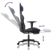 Silla gaming con reposapiés cuero sintético negro azul