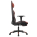 Silla gaming con reposapiés cuero sintético negro rojo