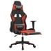 Silla gaming con reposapiés cuero sintético negro rojo