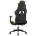 Silla gaming con reposapiés cuero sintético negro dorado