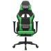 Silla gaming con reposapiés cuero sintético negro verde