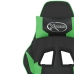 Silla gaming con reposapiés cuero sintético negro verde