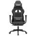 Silla gaming con reposapiés cuero sintético negro gris