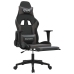 Silla gaming con reposapiés cuero sintético negro gris