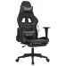 Silla gaming con reposapiés cuero sintético negro gris