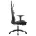 Silla gaming con reposapiés cuero sintético negro blanco