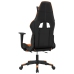 Silla gaming con reposapiés cuero sintético negro naranja