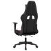 Silla gaming con reposapiés cuero sintético negro rojo tinto